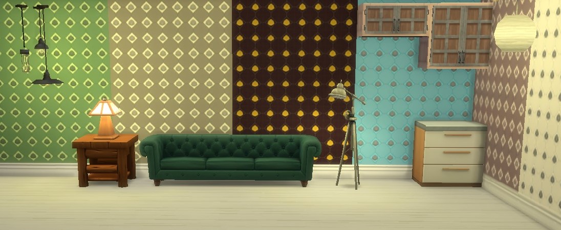 Seashell wall paper with baseboard